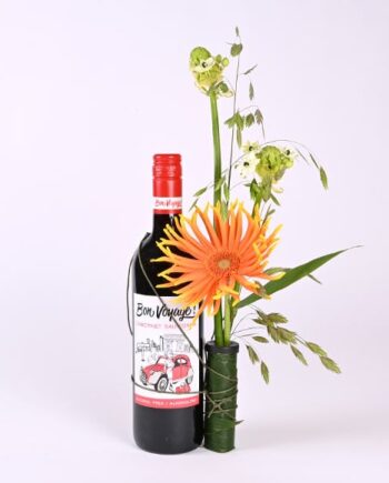 Alkoholfri Rødvin med Blomsterpynt - Perfekt Gaveidé!