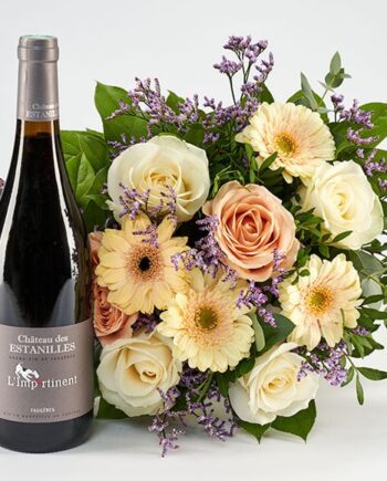Lyserød Rødvin og Blomster – Den Ultimative Gavepakke
