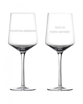 Hvid Zone Rocks Vinsglas 2-pak med gratis gravering